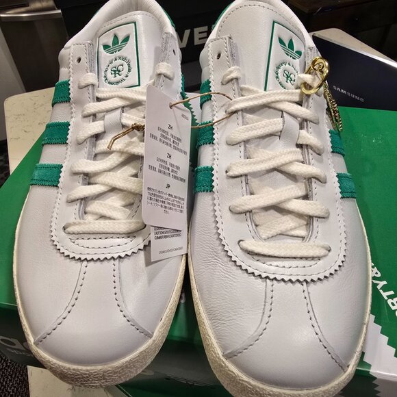 ADIDAS x Sporty & Rich Mens Size 10 US RARE Blanc Sneakers White & Green NEW - Picture 5 of 10